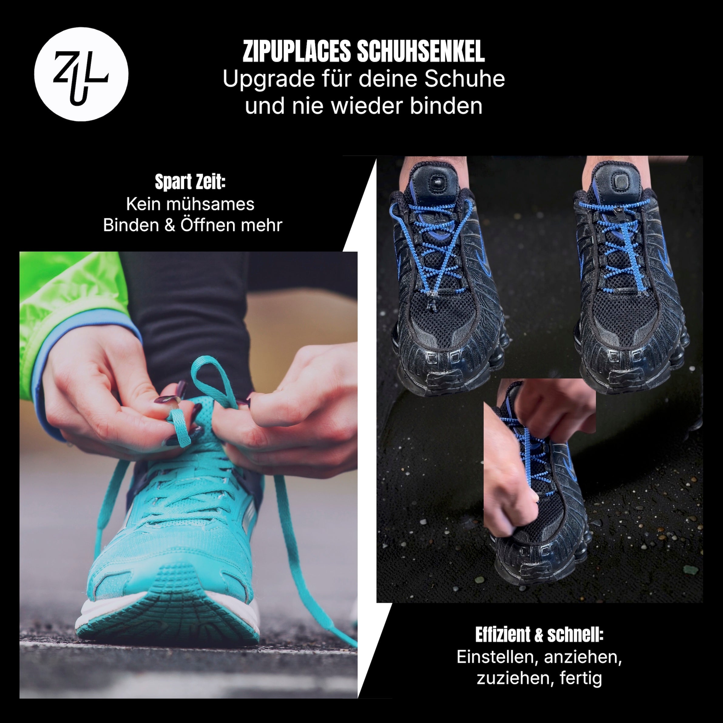 ZIPUPLACES | Schnürsenkel ohne Binden zum Zippen