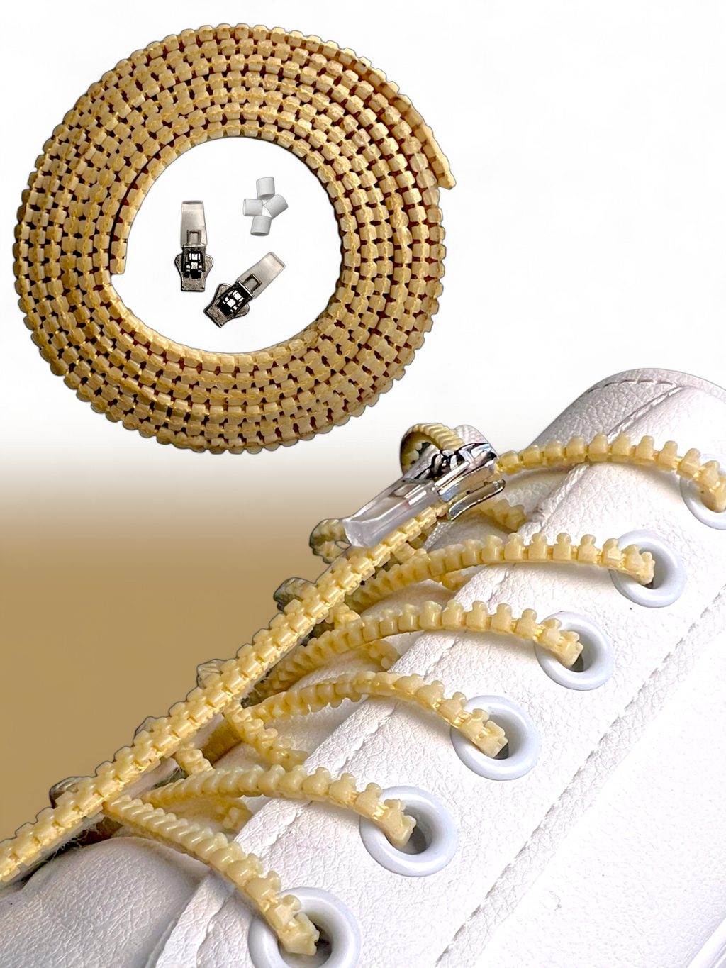 ZIPUP LACES | Schnürsenkel ohne Binden zum Zippen (beige)