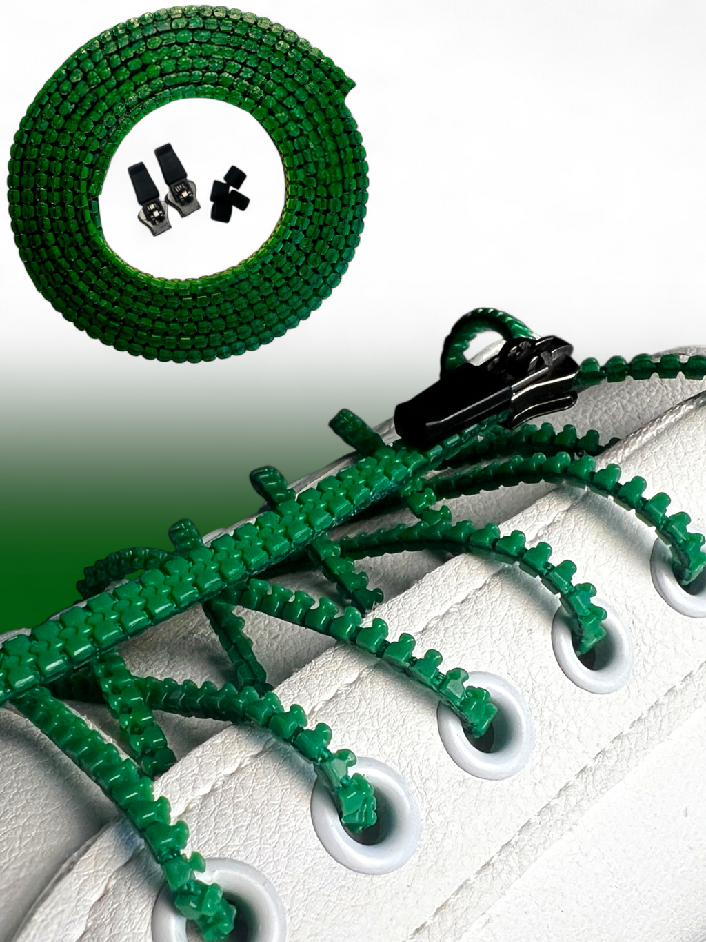 ZIPUP LACES | Schnürsenkel ohne Binden zum Zippen (grün)