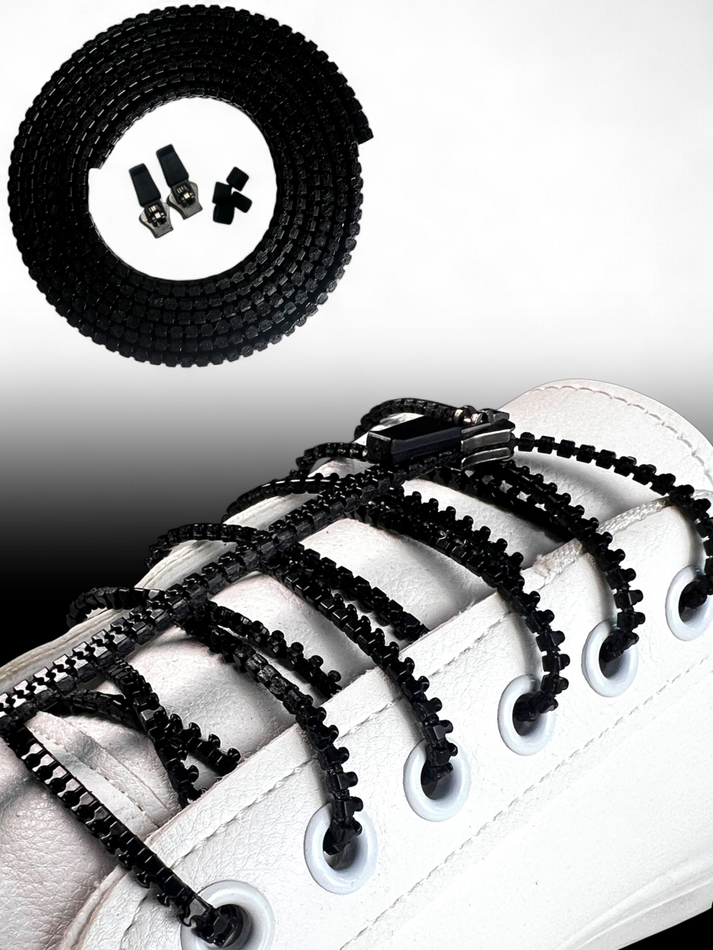 ZIPUP LACES | Schnürsenkel ohne Binden zum Zippen (schwarz)