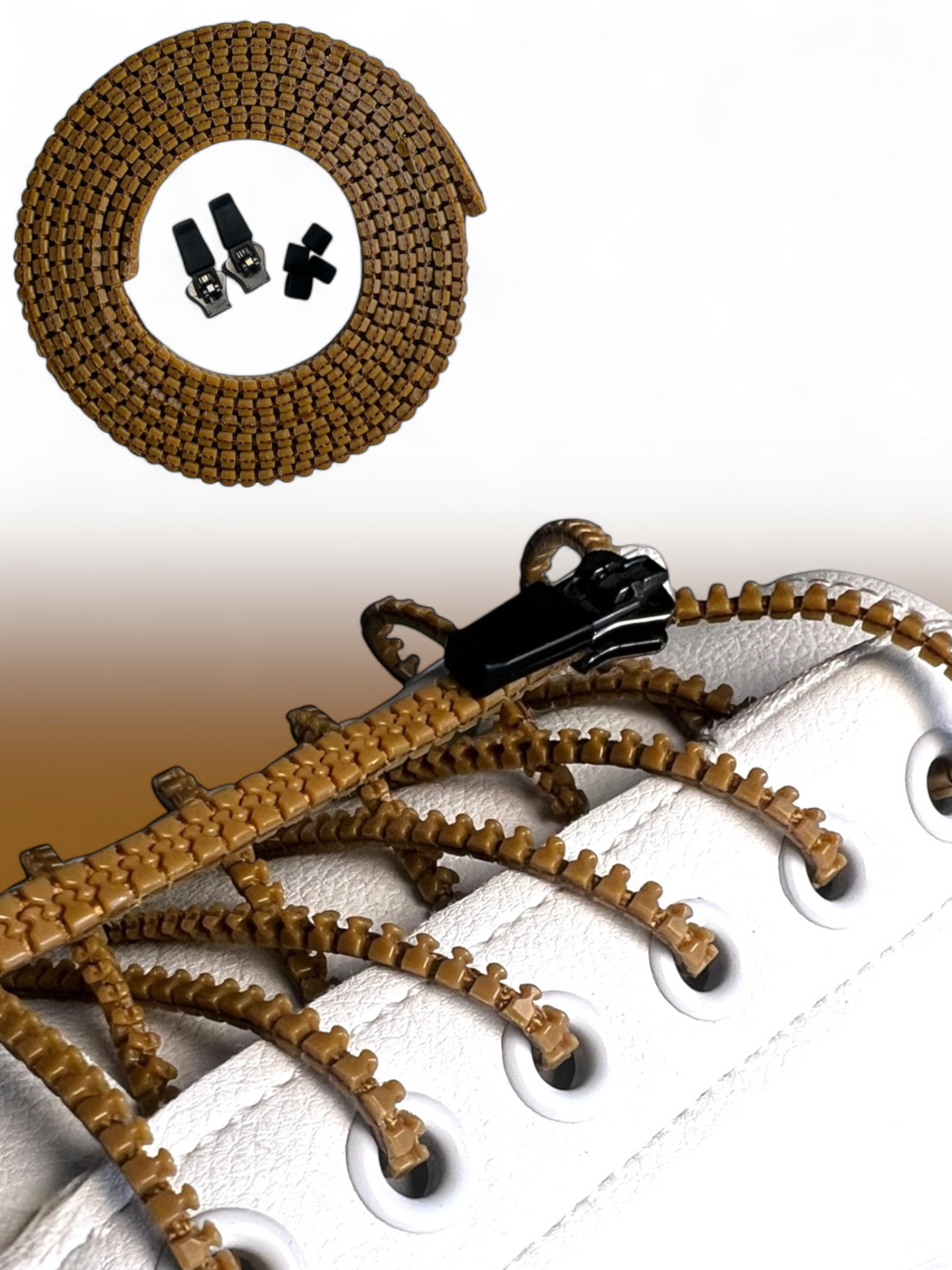 ZIPUP LACES | Schnürsenkel ohne Binden zum Zippen (braun)