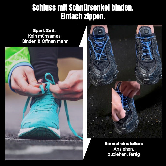 Anwendung der Zipuplaces Schnürsenkel ohne binden mitt Schnellverschluss zum zippen_Produktfoto zum Kauf im Onlineshop